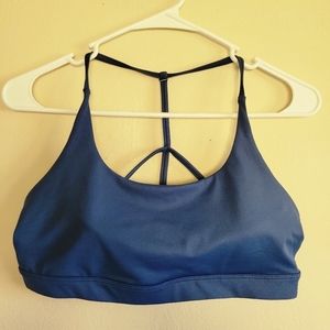 FEED Me Fight Me T- Back Sports Bra | Navy Blue, Size X-Large